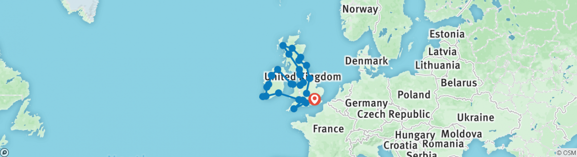 Map of Britain and Ireland Grandeur Reverse (23 Days)