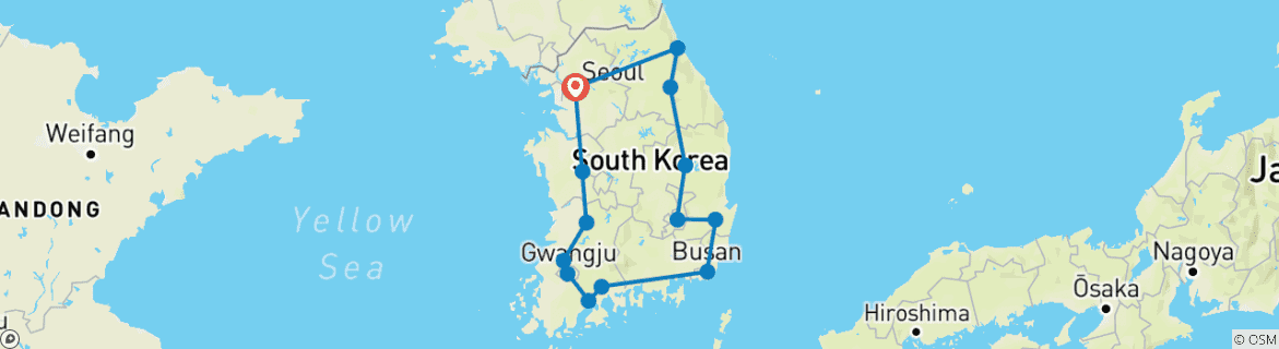 Map of 2025 Discover Korea in 7days:  A Wellness Holiday