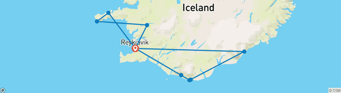 Foto van een kaart met de route van de rondreis