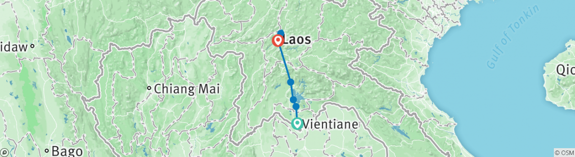 Karte von Höhepunkte von Laos - 7 Tage