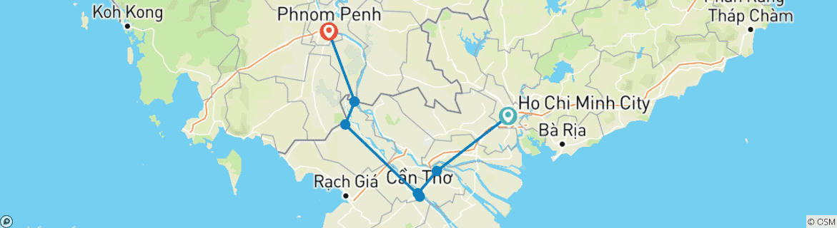 Map of From Saigon to Phnom Penh: A Mekong Delta Adventure 3-Day