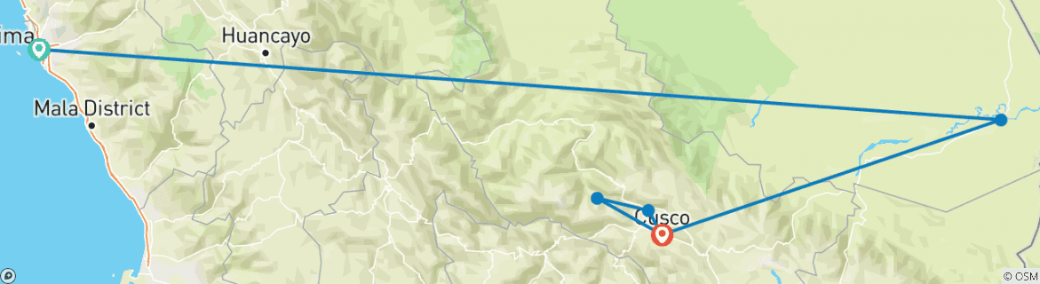 Map of Machu Picchu by Train 2025 - 9 days