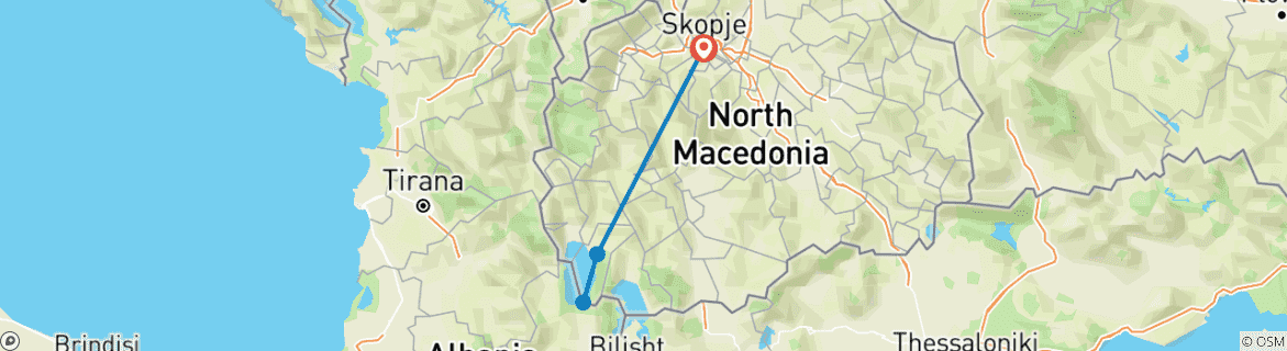 Map of Northern Macedonia - Holiday at Lake Ohrid !