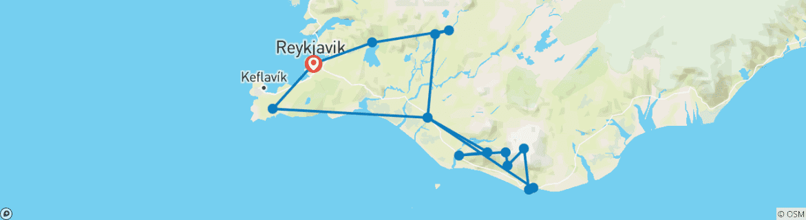 Image d'une carte montrant l'itinéraire du circuit