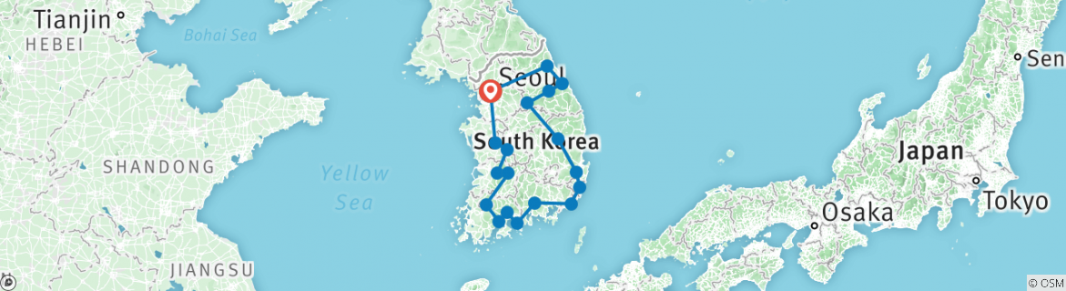 Map of South Korea Highlights 7D/6N