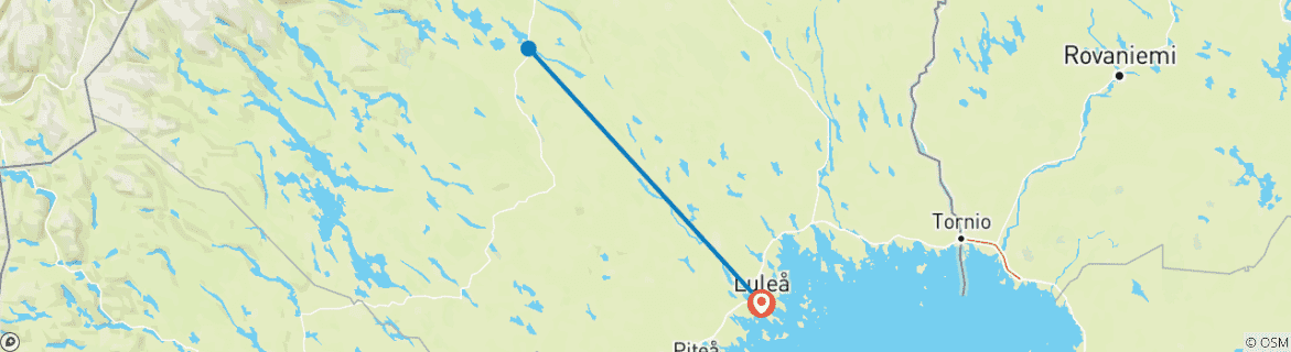 Mapa de Un viaje invernal por la Laponia salvaje, 7 noches