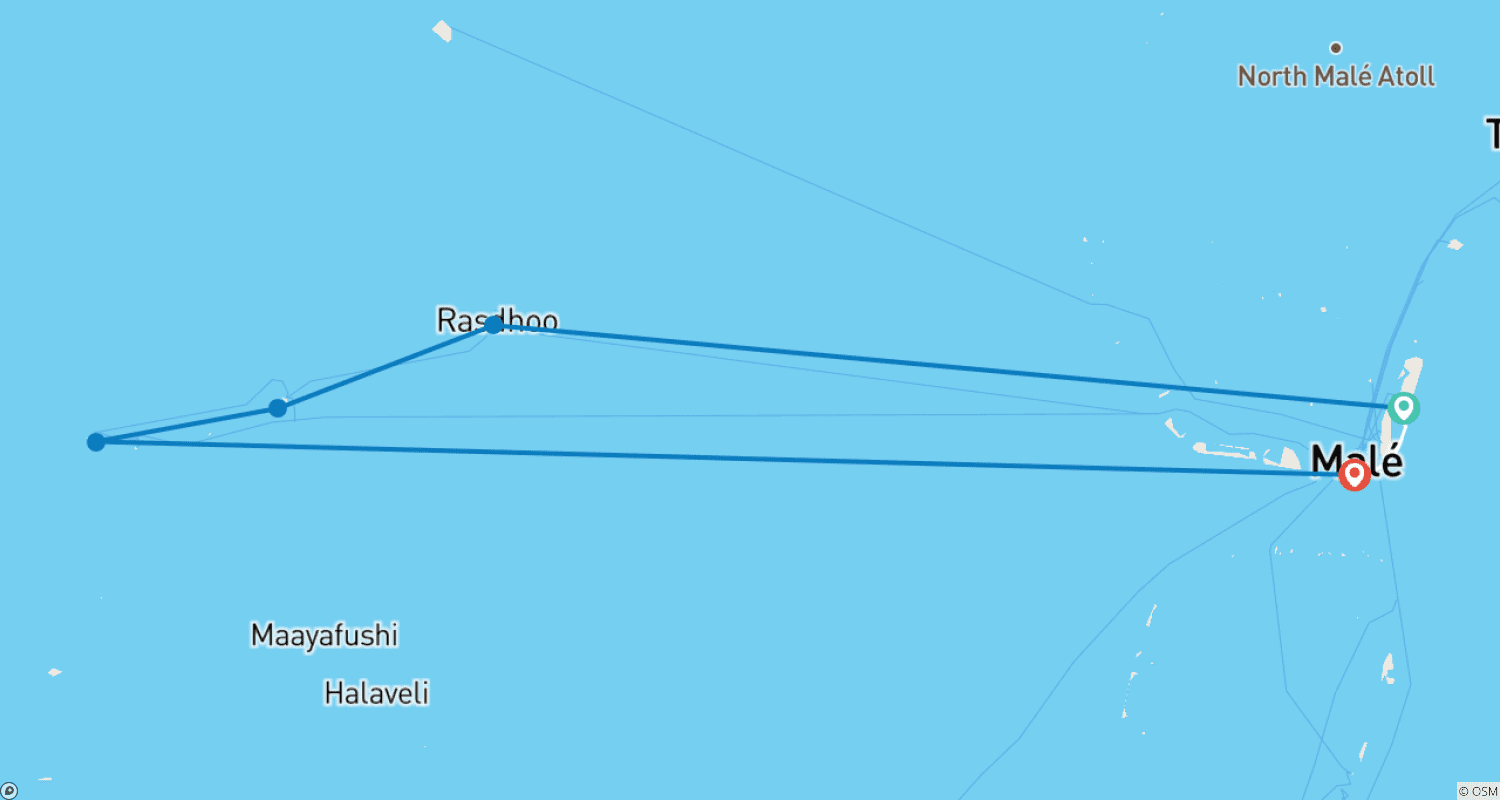 Mapa do percurso de Maldivas: Passeio Privado e Relaxante entre Ilhas 8D/7N