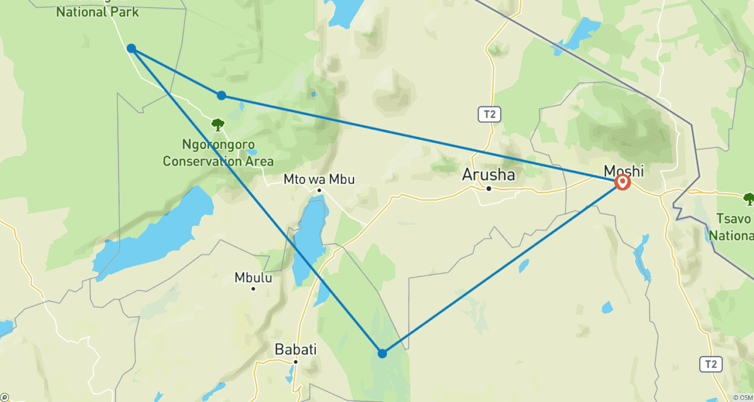 Mapa trasy: Niezwykłe Safari