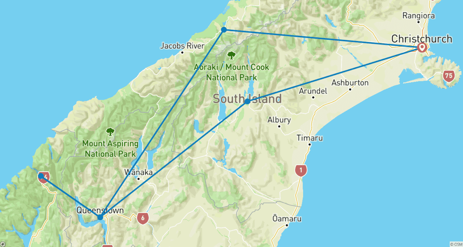 Mapa trasy: Southern Voyager