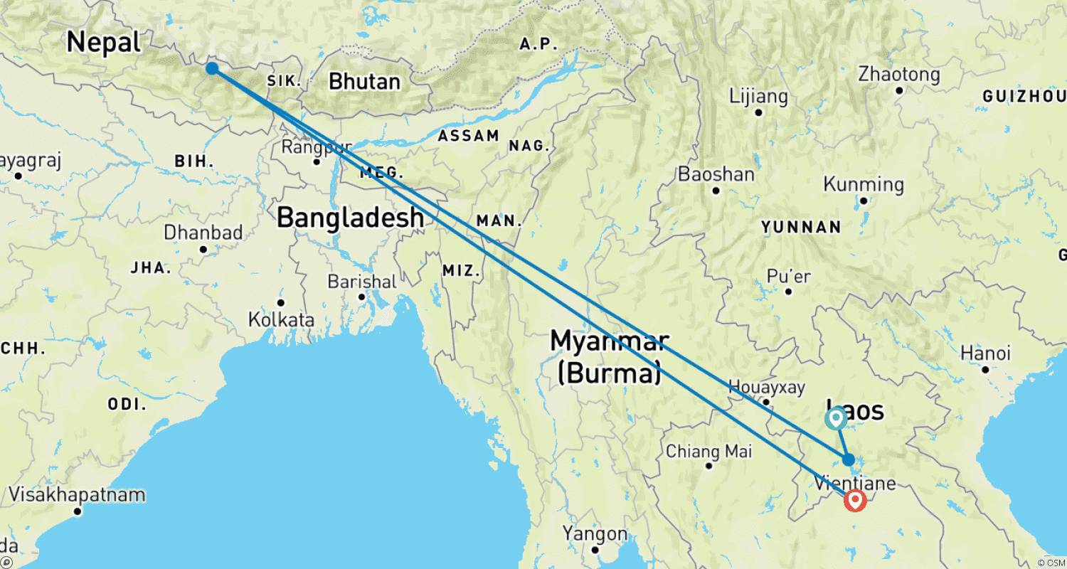 Mapa trasy: Laos w pigułce