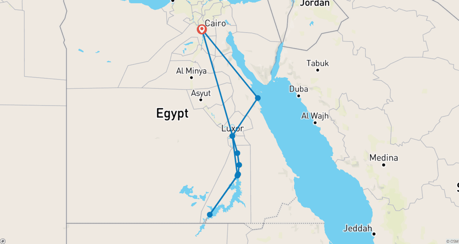 خريطة مسار مصر الغامضة والبحر الأحمر