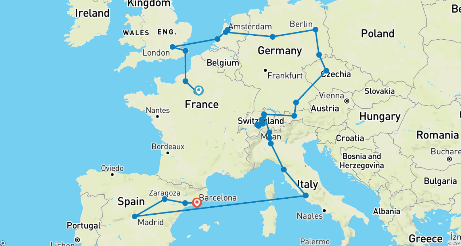 European Memoriesのルートマップ