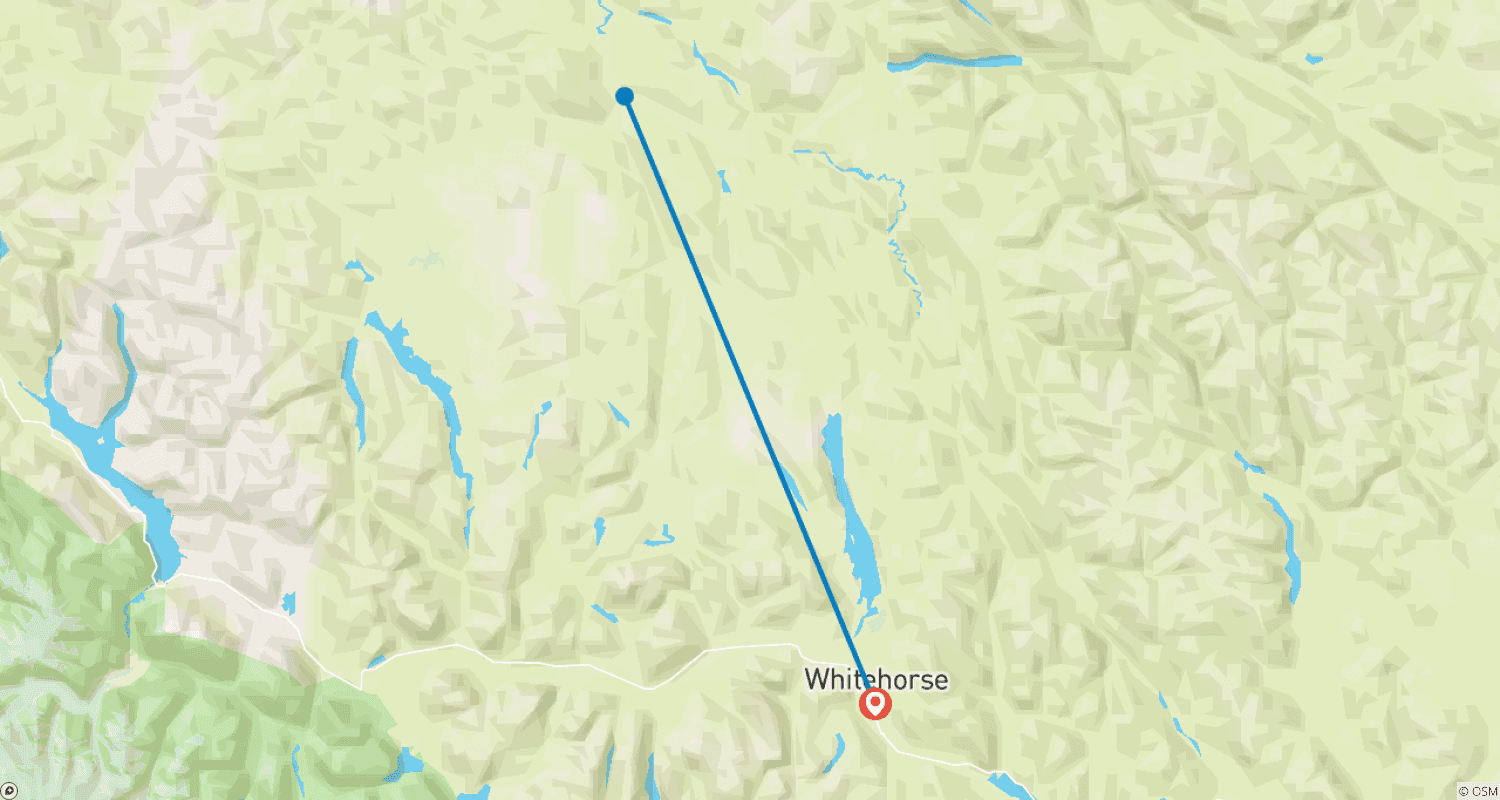 Mapa do percurso de Rio Yukon: O Clássico (Lago Laberge a Carmacks)