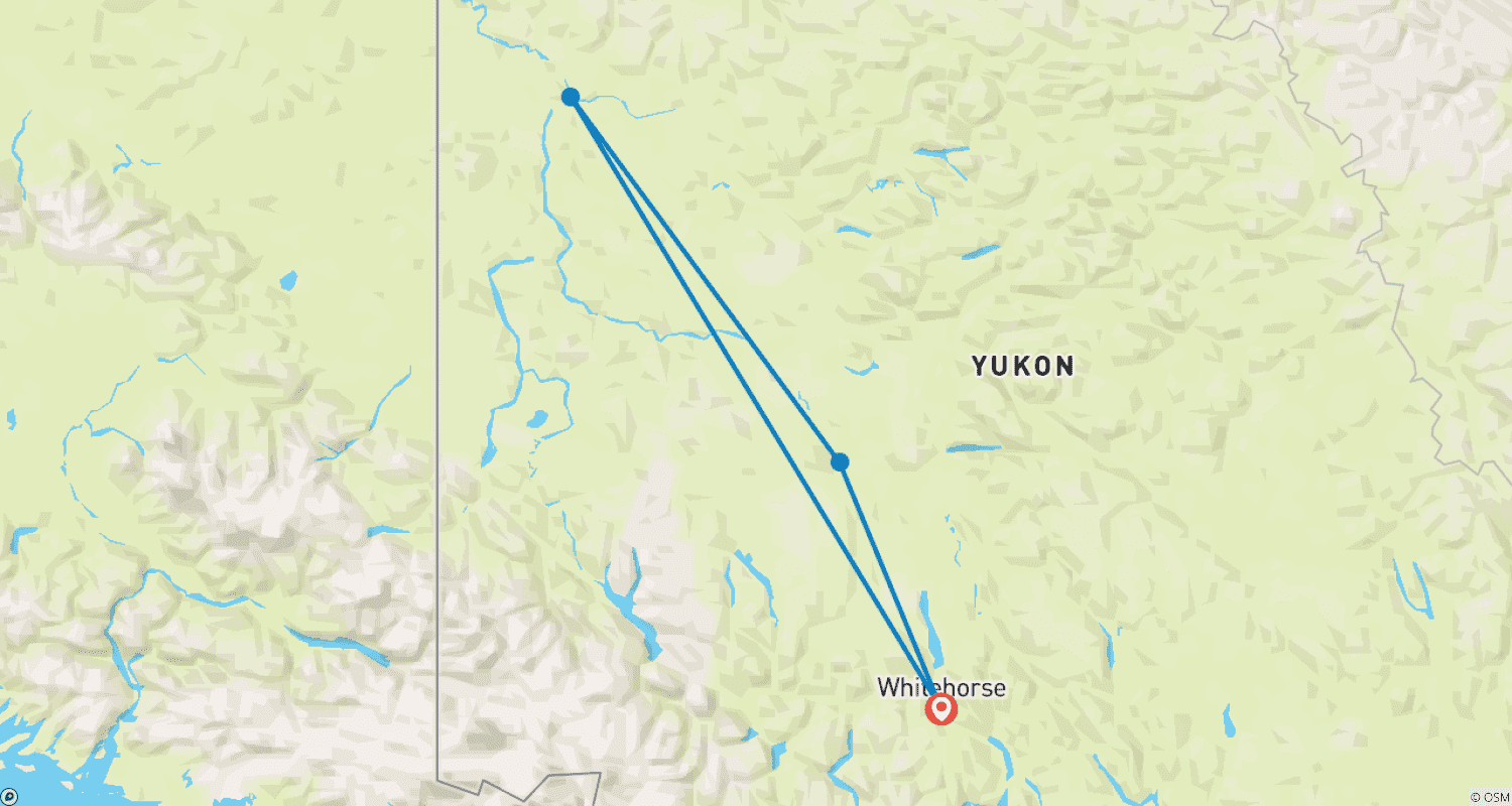 Mapa do percurso de Rio Yukon: O Clássico (Carmacks a Dawson City)