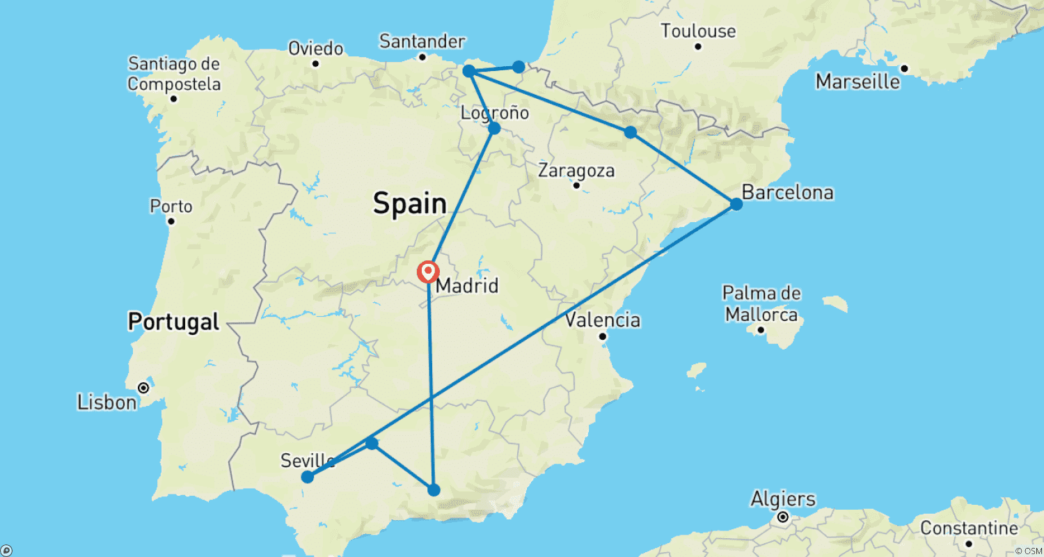 Mapa trasy: Klasyczna Hiszpania
