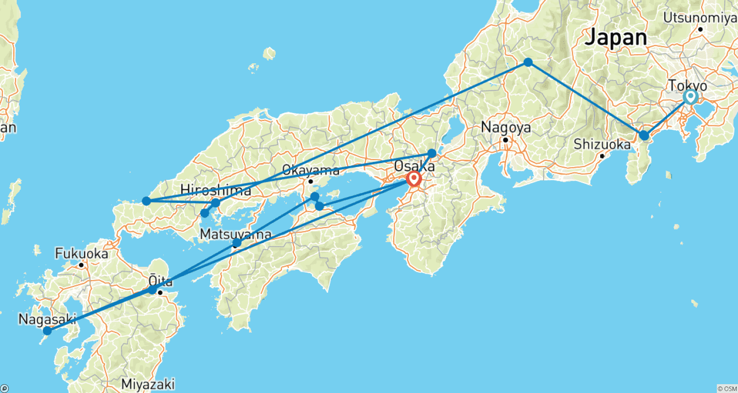 Mapa trasy: Ultimate Japan