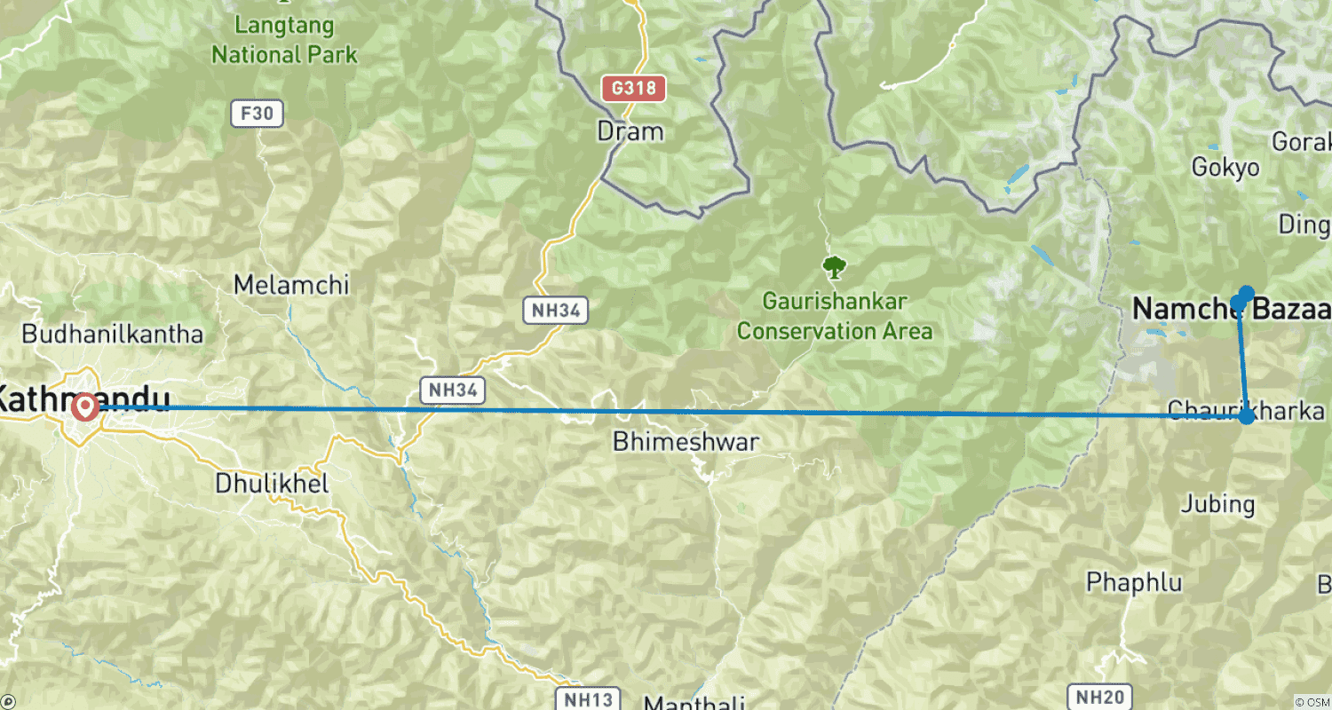 Mapa trasy: Trekking Panorama Everestu