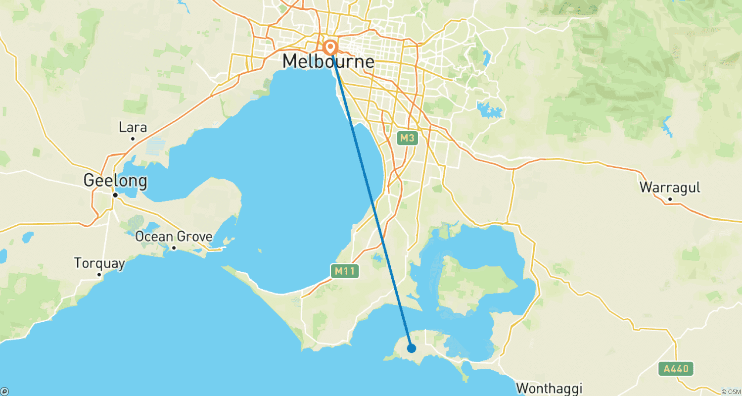Mapa trasy: Witamy w Melbourne
