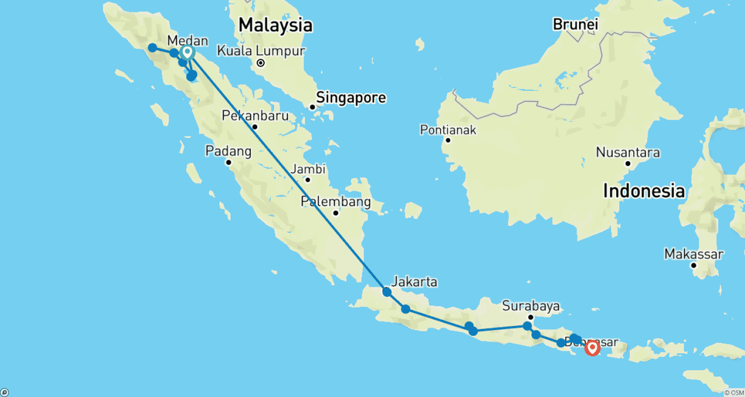 Mapa trasy: Najlepsze z Indonezji