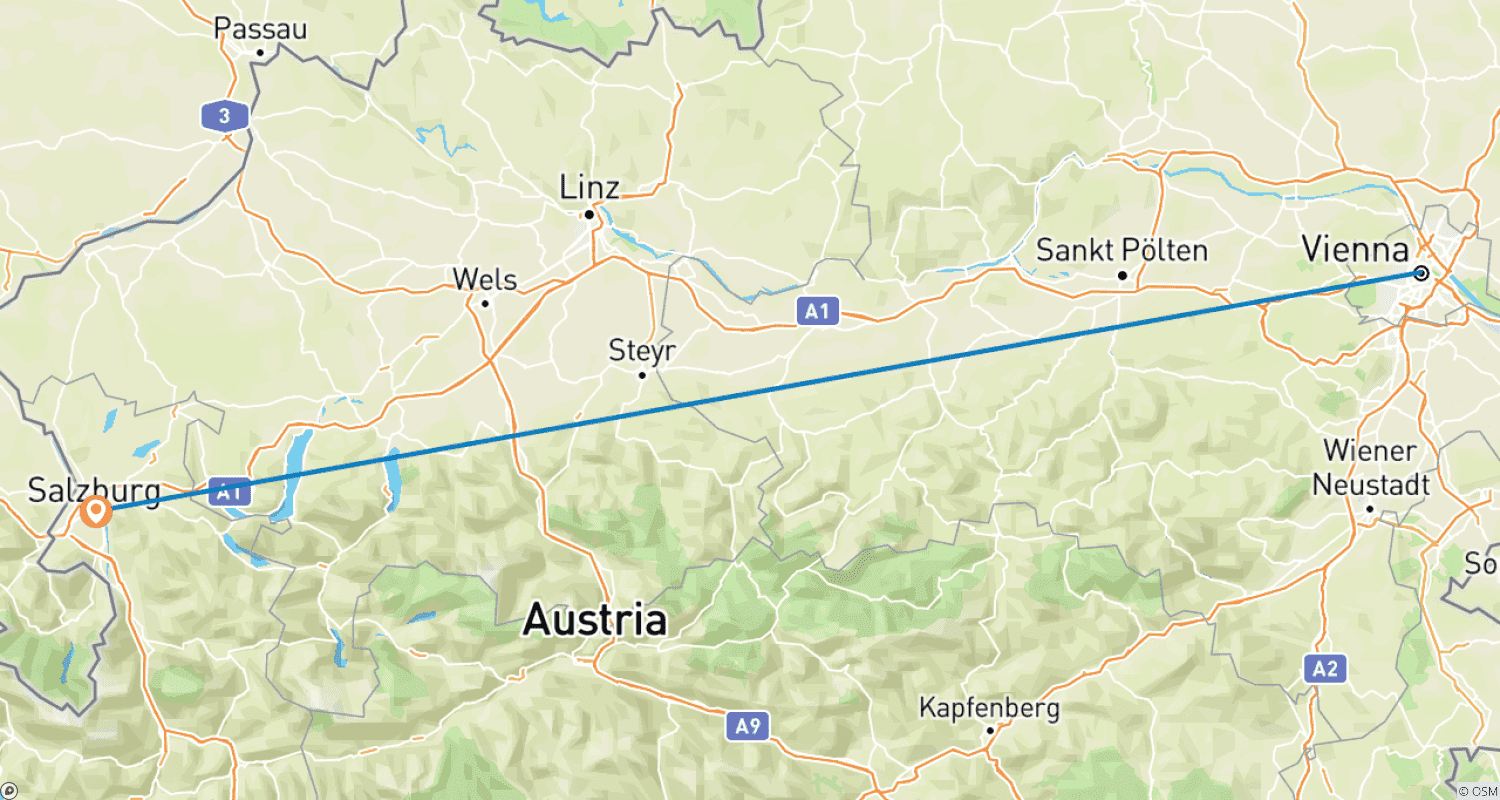 Mapa trasy: Austriacka Przygoda Bożonarodzeniowa