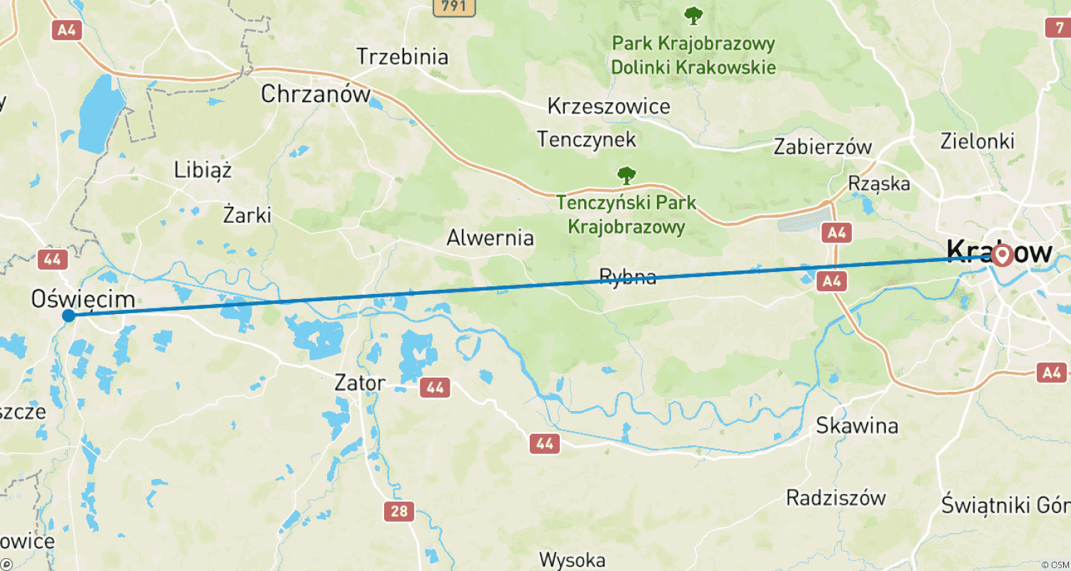 خريطة مسار Krakow، بولندا