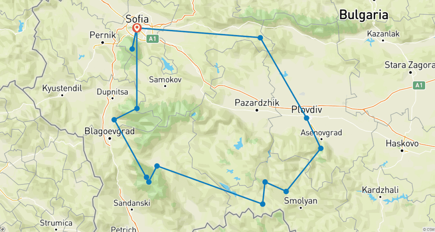 Mapa do percurso de Caminhada e Trekking Cultural "O circuito das quatro montanhas"
