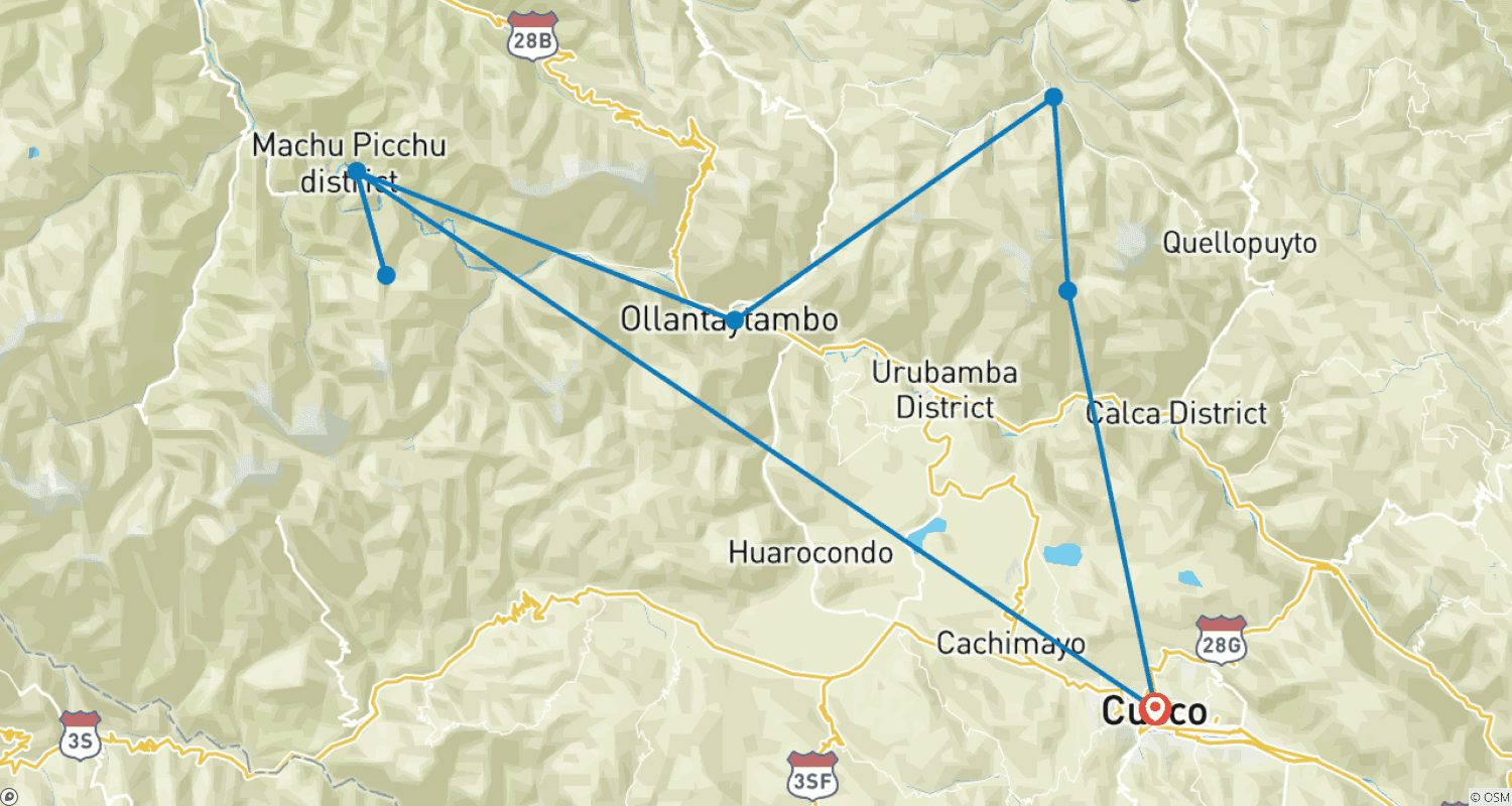 Mapa trasy: Trek Lares do Machu Picchu