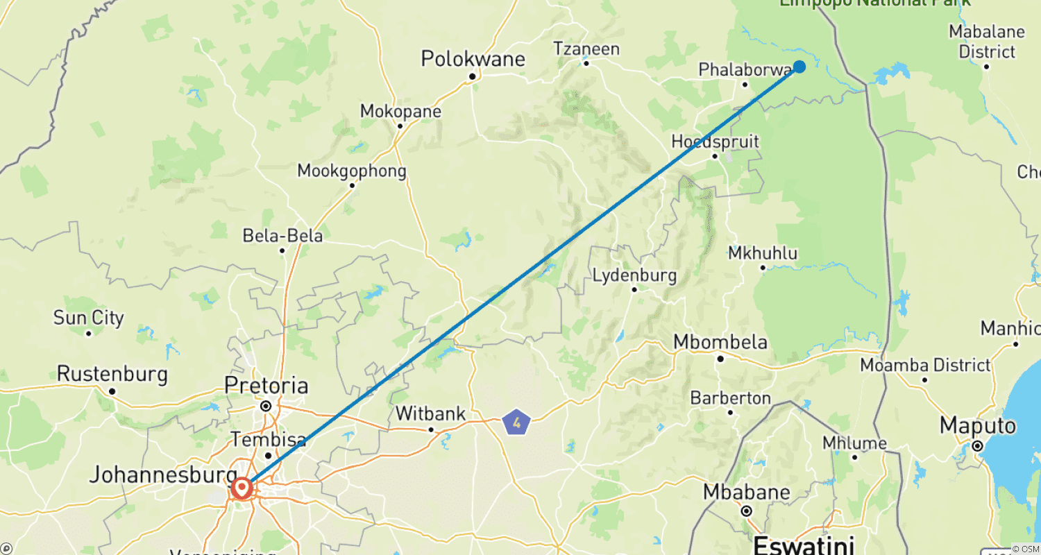 Mapa trasy: South Africa – Wildlife Conservation Experience