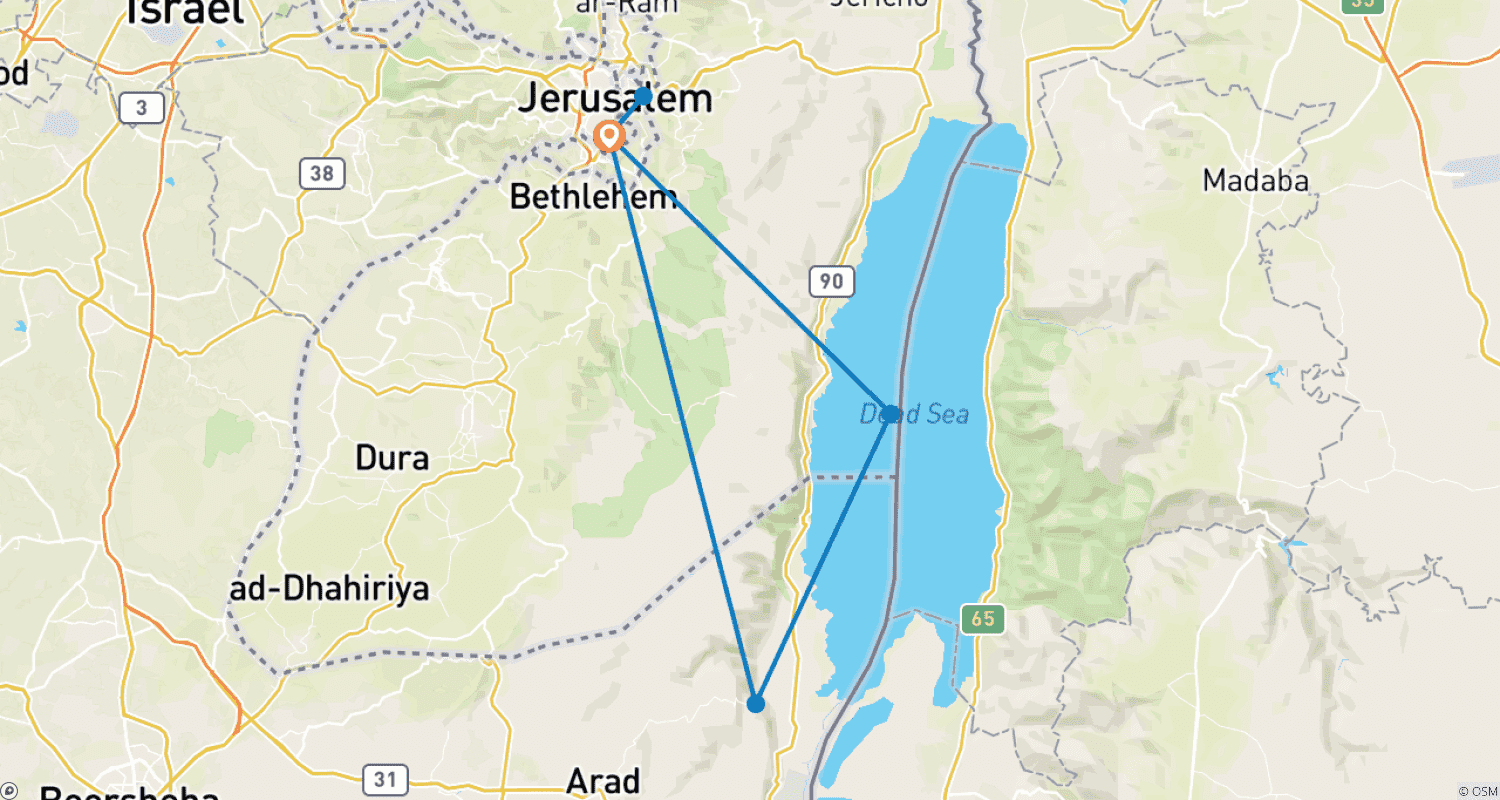 Mapa trasy: Christian Jerusalem, 3 days