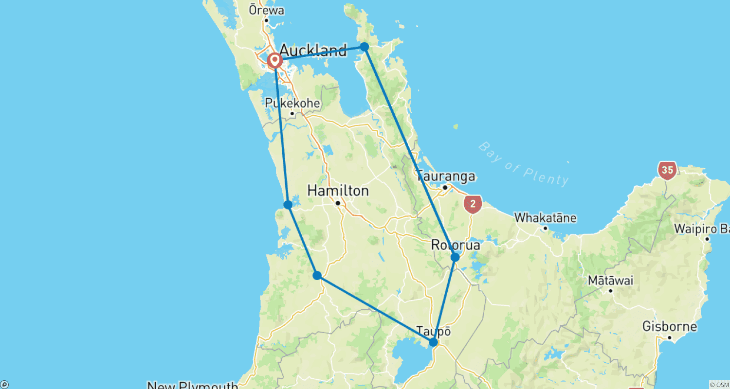 Mapa do percurso de Viajante do Norte