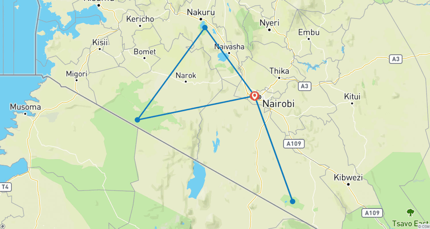 Mapa trasy: Kenia Klasyczna, Serena Lodges