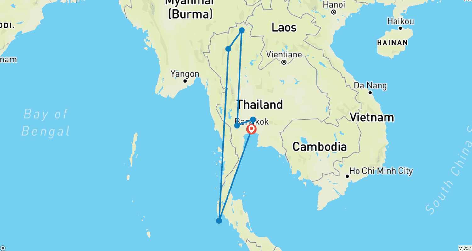 Mapa trasy: Festiwale Loi Krathong i Yi Peng