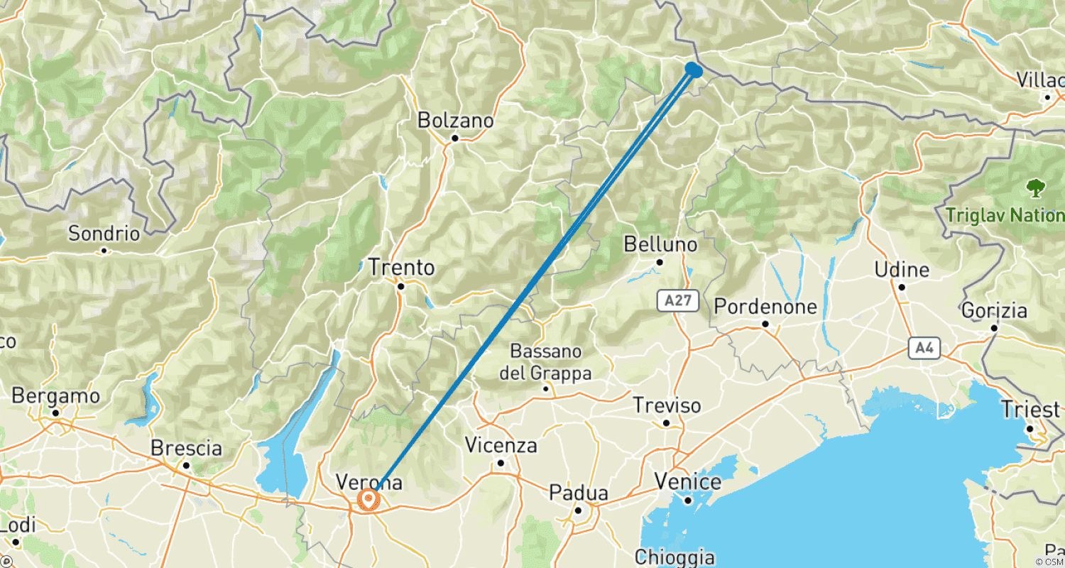 Mapa trasy: Dolomite Explorer