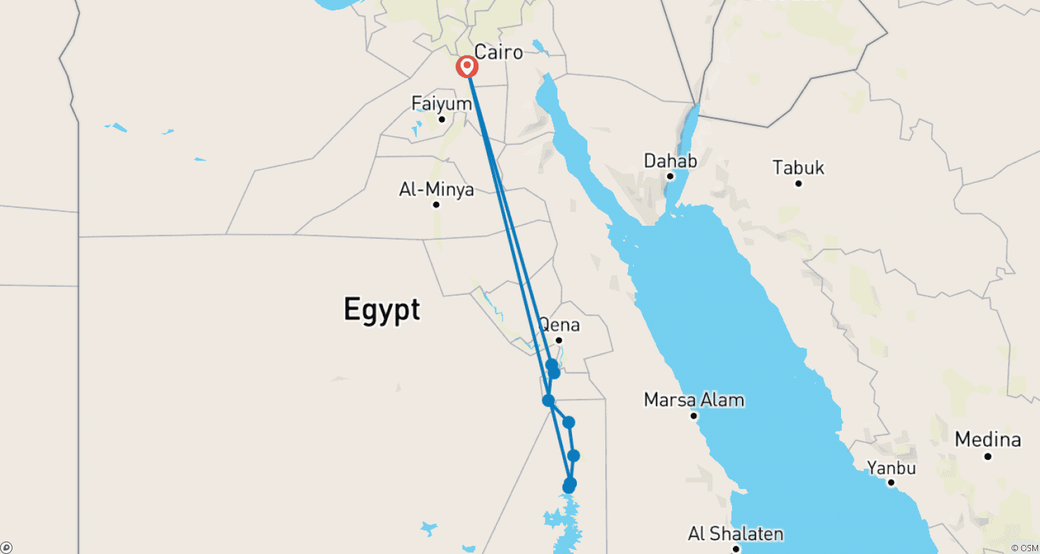 Mapa do percurso de Nile cruise 5 days 5 Stars