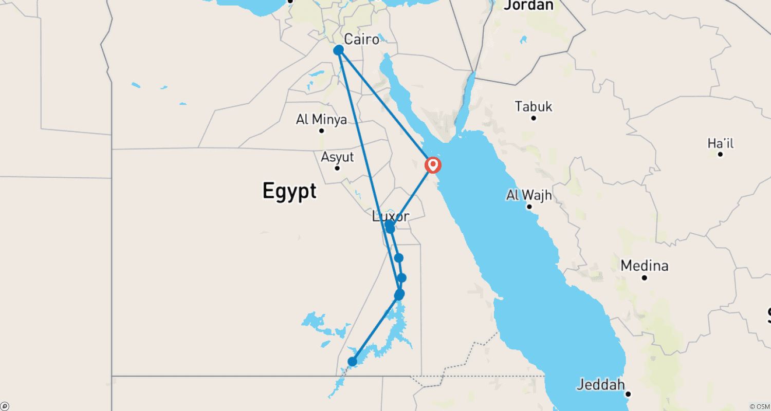 خريطة مسار Luxurious Egypt (5* Nile cruise/ hurghadal all inclusive )with  domestic flight