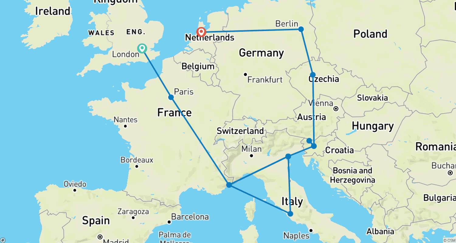 Mapa trasy: Da Vinci Way