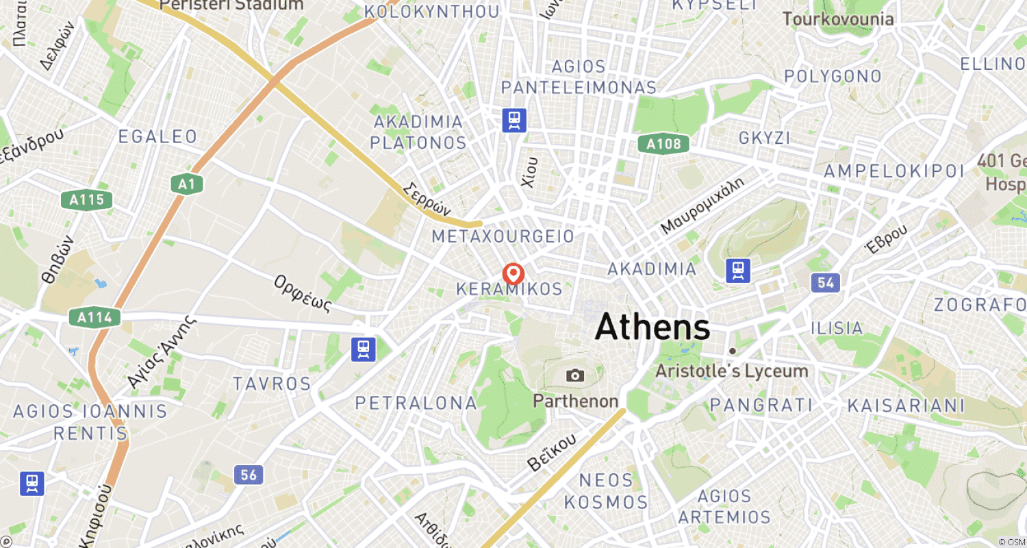Mapa do percurso de Pacote de Férias em Atenas ( Ecos da Antiguidade )