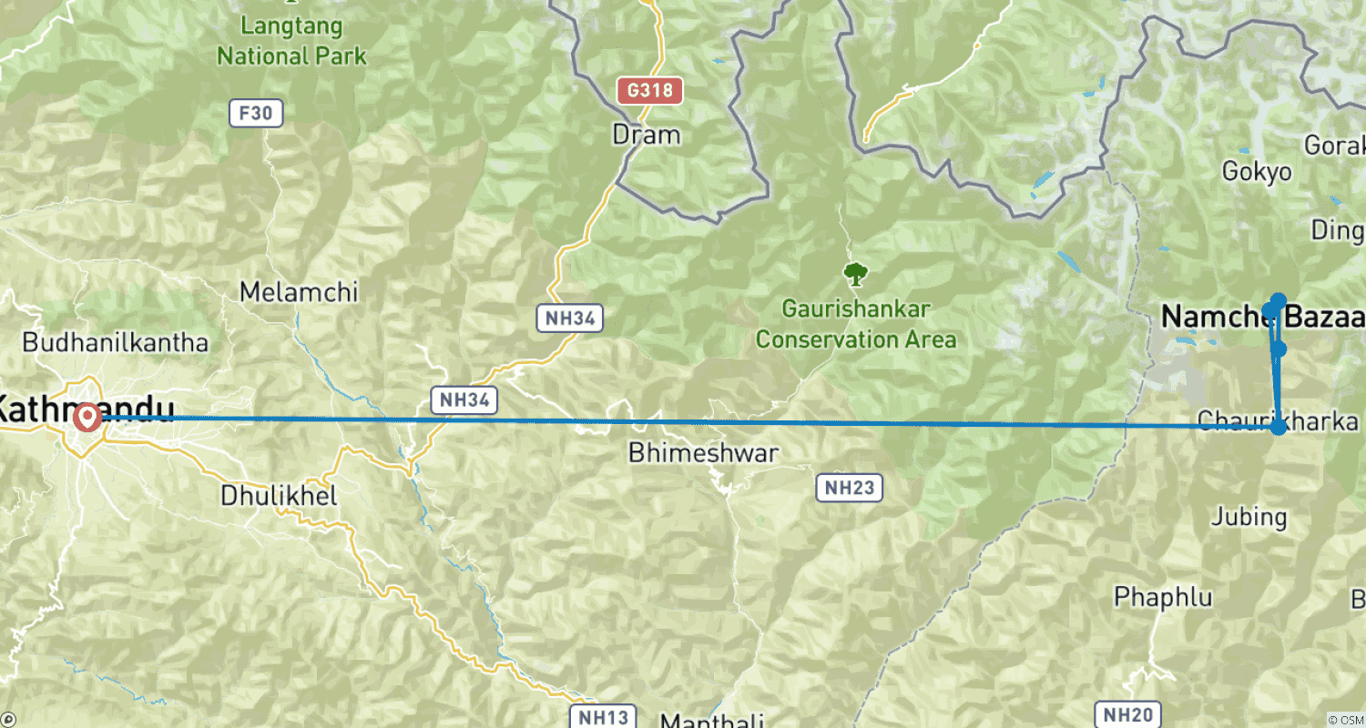 Mapa trasy: Everest Panorama Trek