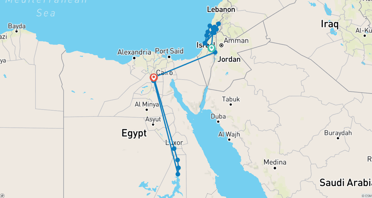 خريطة مسار إسرائيل ومصر في 15 يومًا