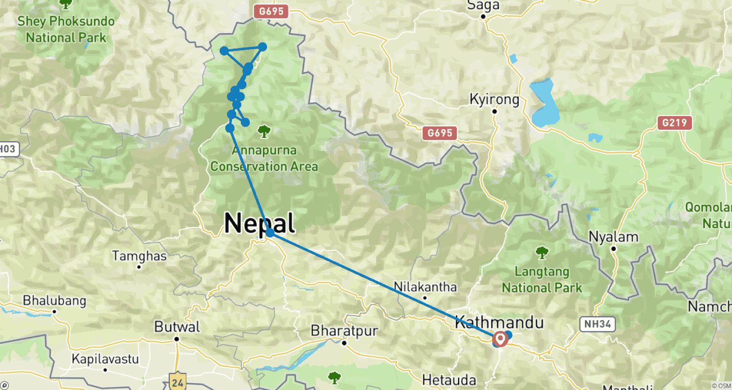 Mapa trasy: Trekking w Górnym Mustangu na lata 2026/2027