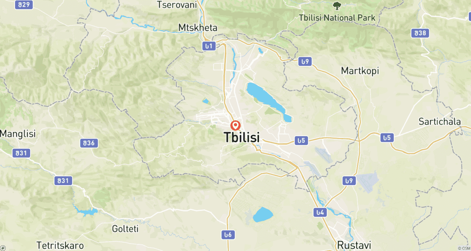 Mapa do percurso de Descubra Tbilisi