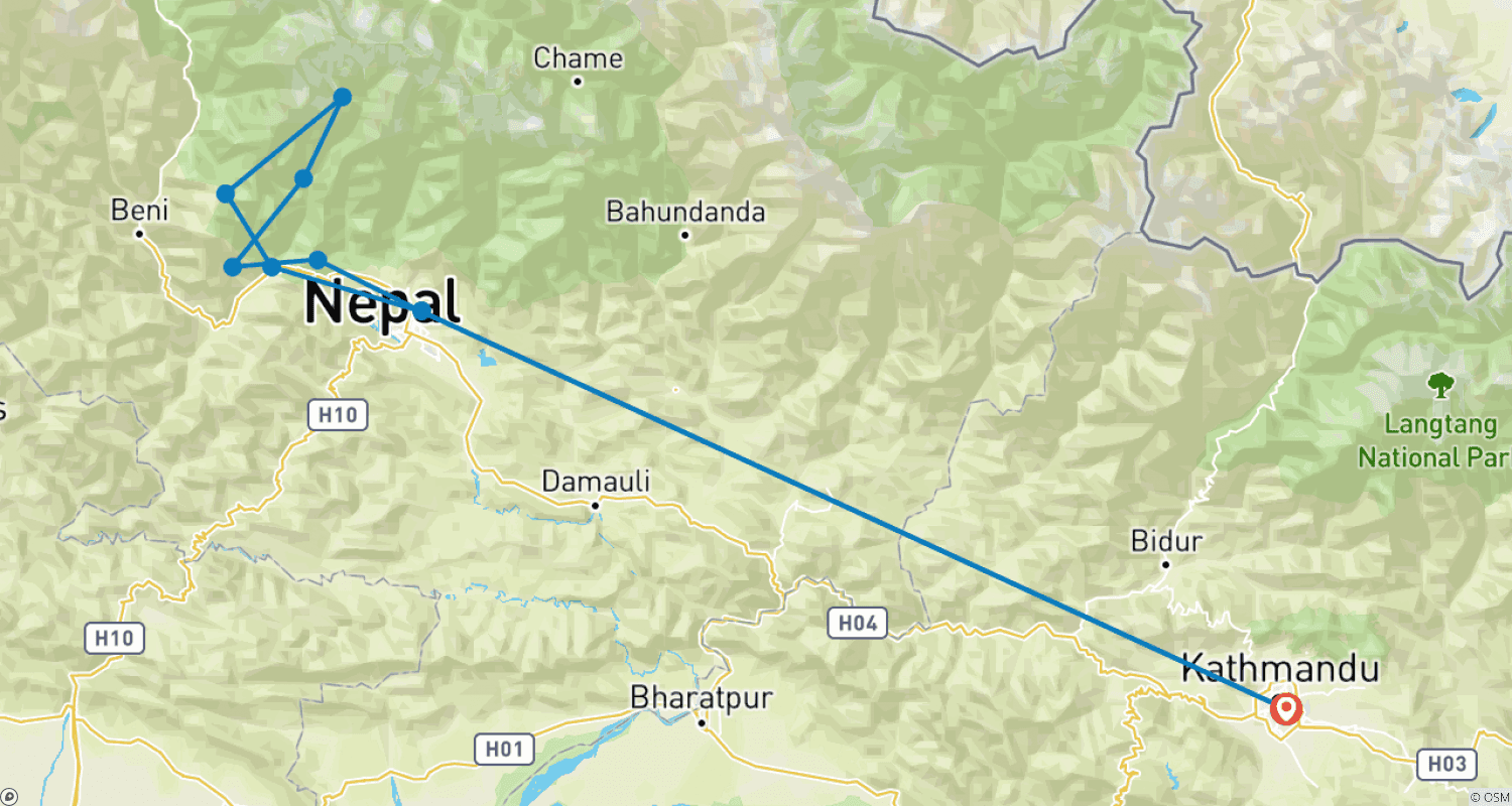 Mapa trasy: Specjalny Trekking Annapurna