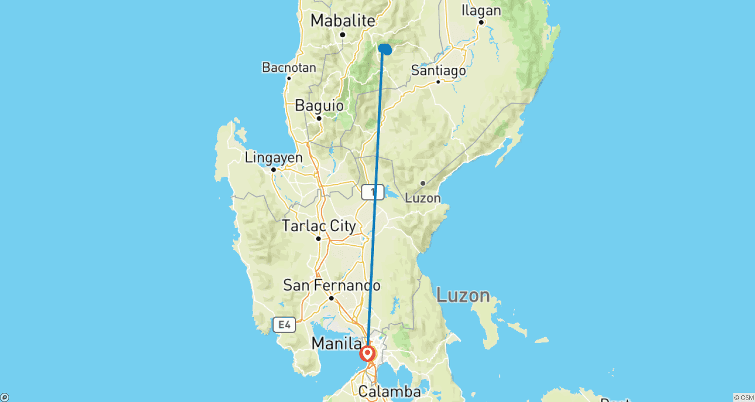 Mapa do percurso de Ifugao Villages Trek