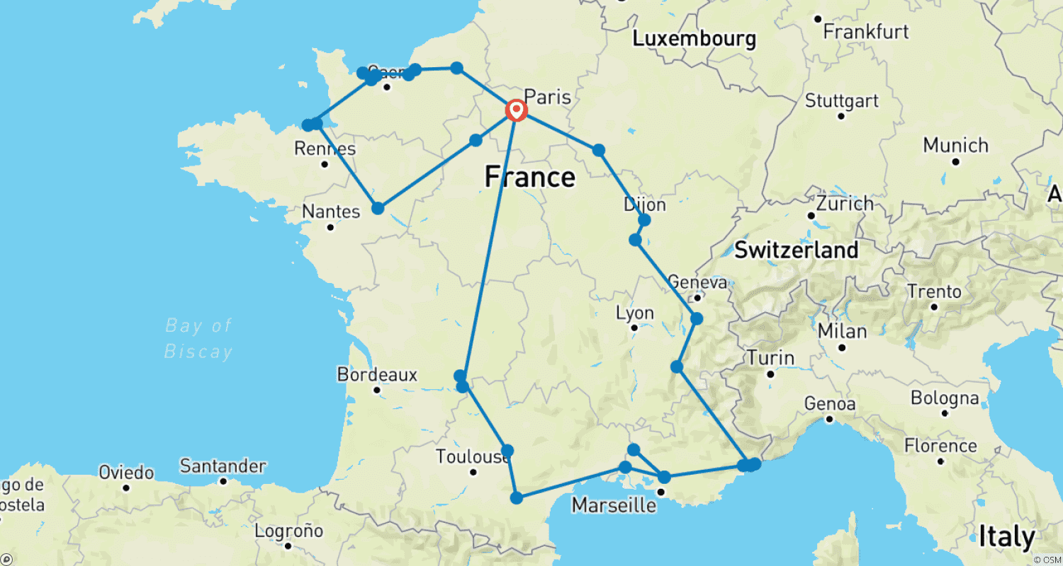 Mapa trasy: Dziedzictwo Francji (Klasyczne)