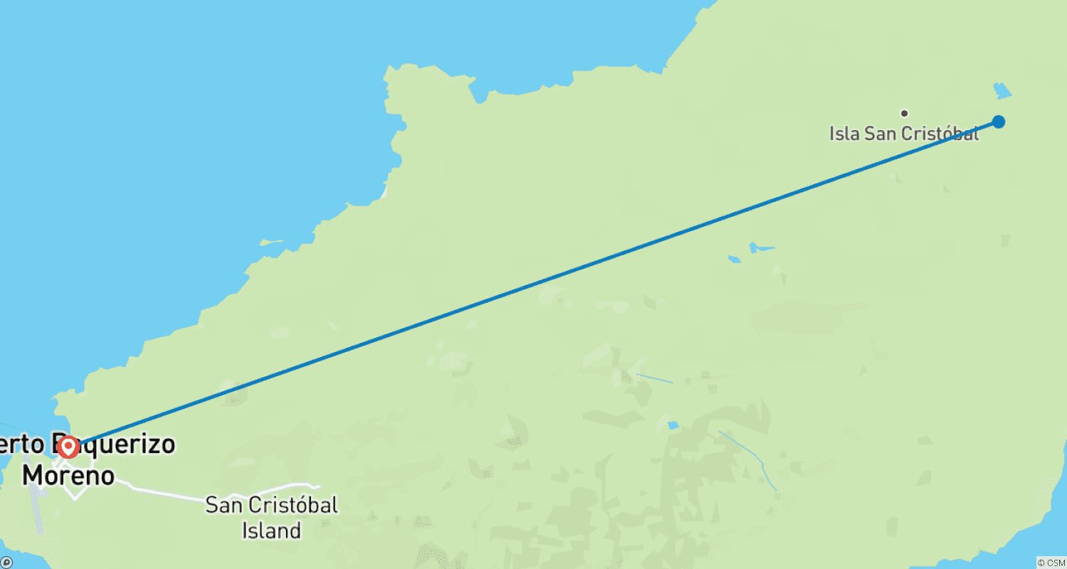 Mapa do percurso de Ilha de San Cristóbal em 4 Dias: A Fuga Perfeita para Galápagos