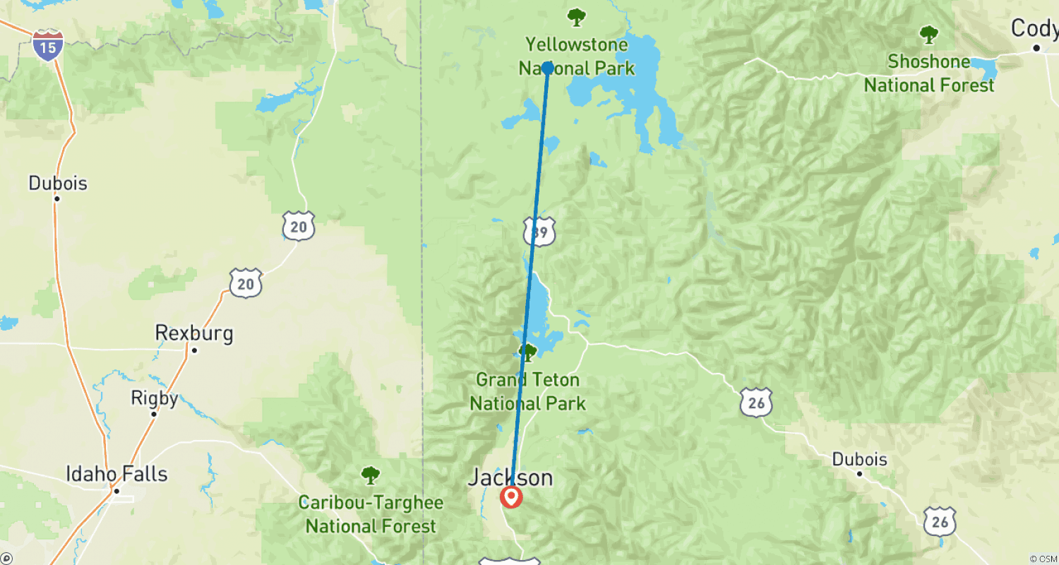 Mapa do percurso de Caminhada pela Região Montanhosa