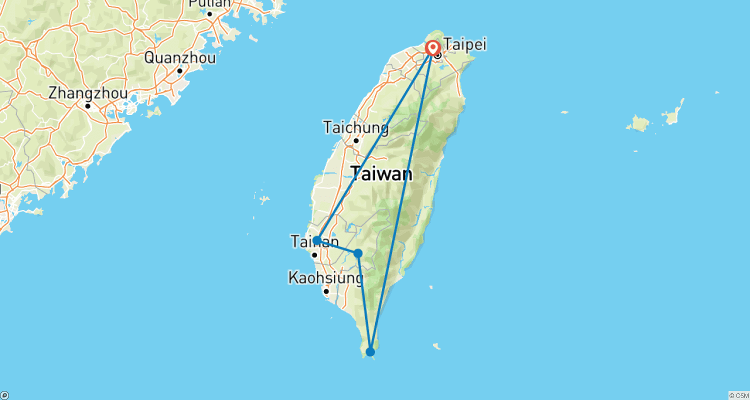 Mapa do percurso de Diversão na Ilha do Sul: Tour Privado de 5 Dias (Clássico)