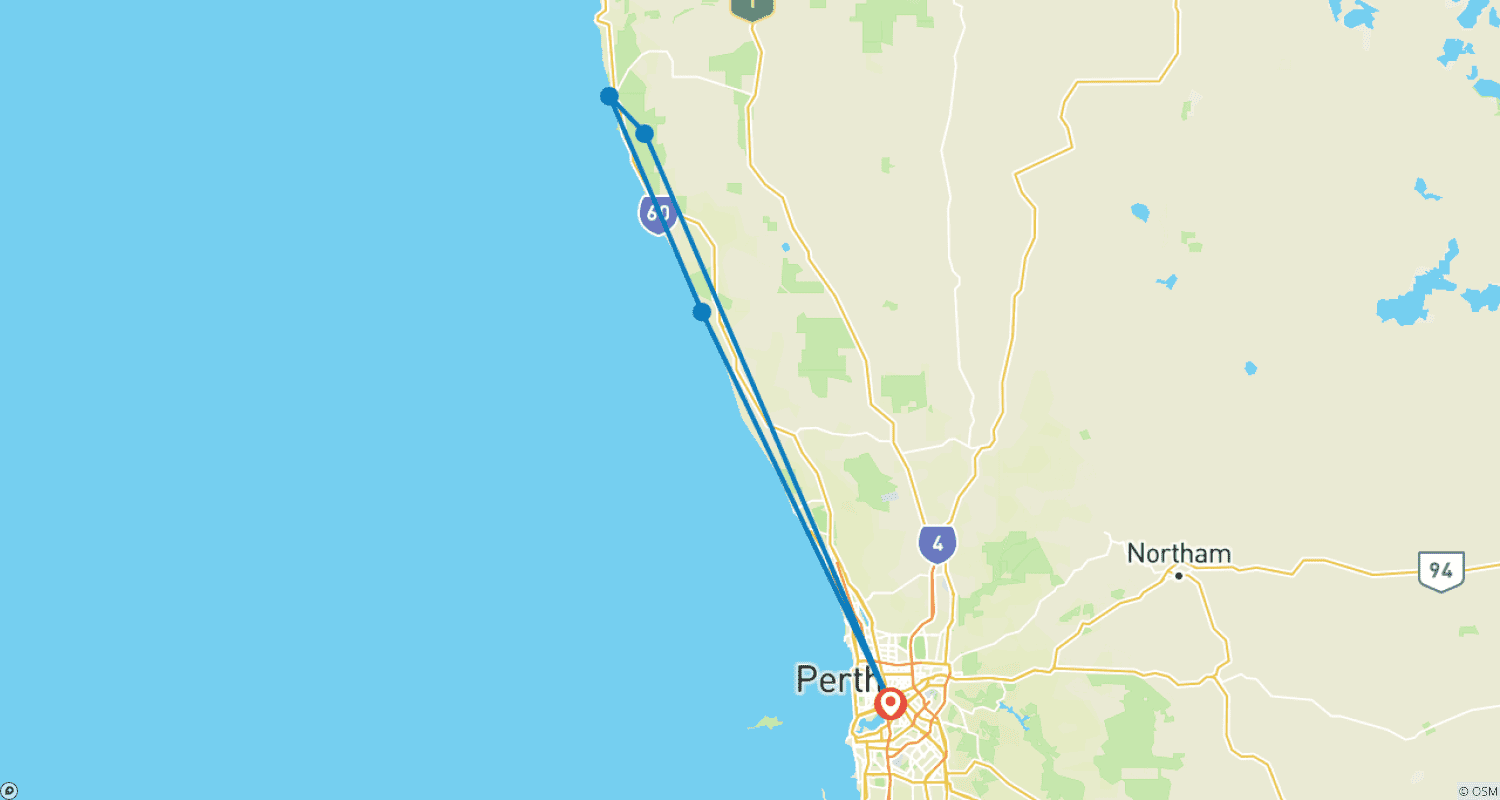 Mapa do percurso de Pinnacles Sunset Stargazing Tour with Dinner