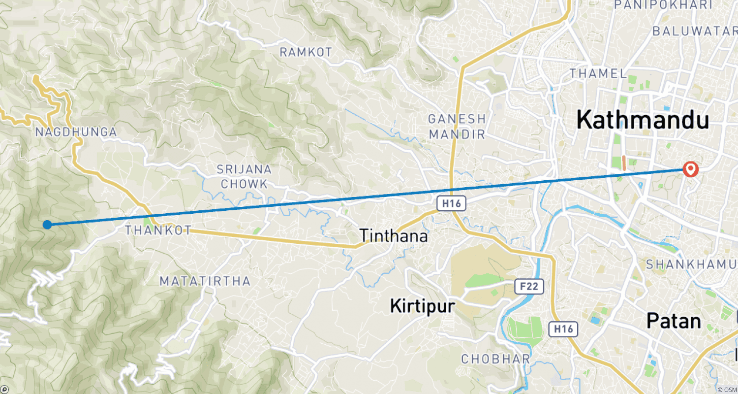 Mapa do percurso de Passeio de um dia em Chandragiri