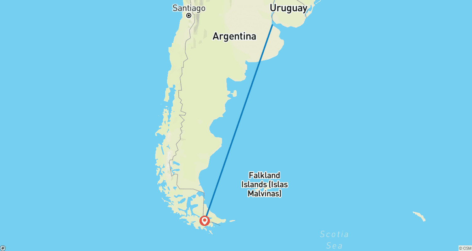 世界の果て Ushuaia 4日間のルートマップ